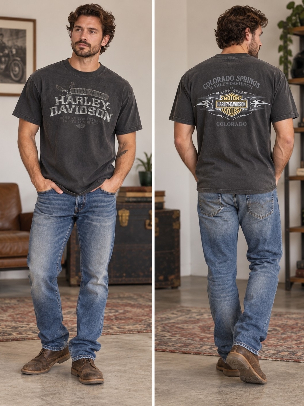 Vintage Harley Davidson 105th Anniversary Tee - Colorado Springs Co - Size M